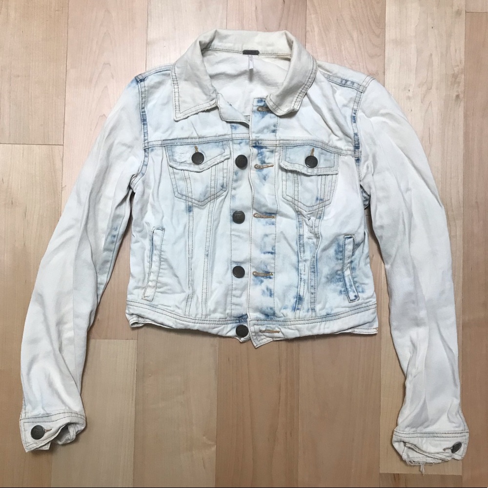 Free People Distressed Denim Jacket